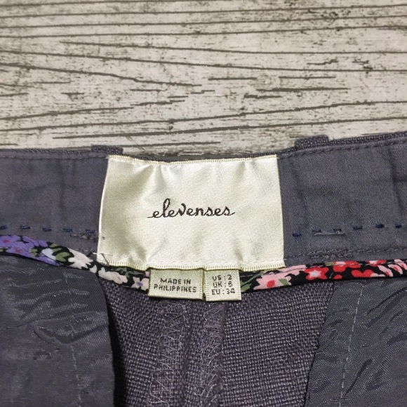 Elevenses Linen Tencel Straight Crop Pants Women’s 2 Gray (Inseam 24.5) - Picture 8 of 9